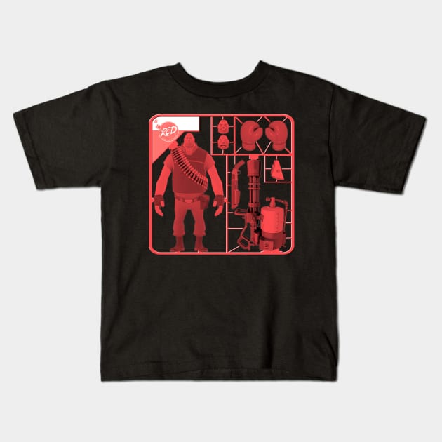 Team Fortress 2 - Heavy Weapons Guy Model Sprue - Red Kids T-Shirt by Reds94